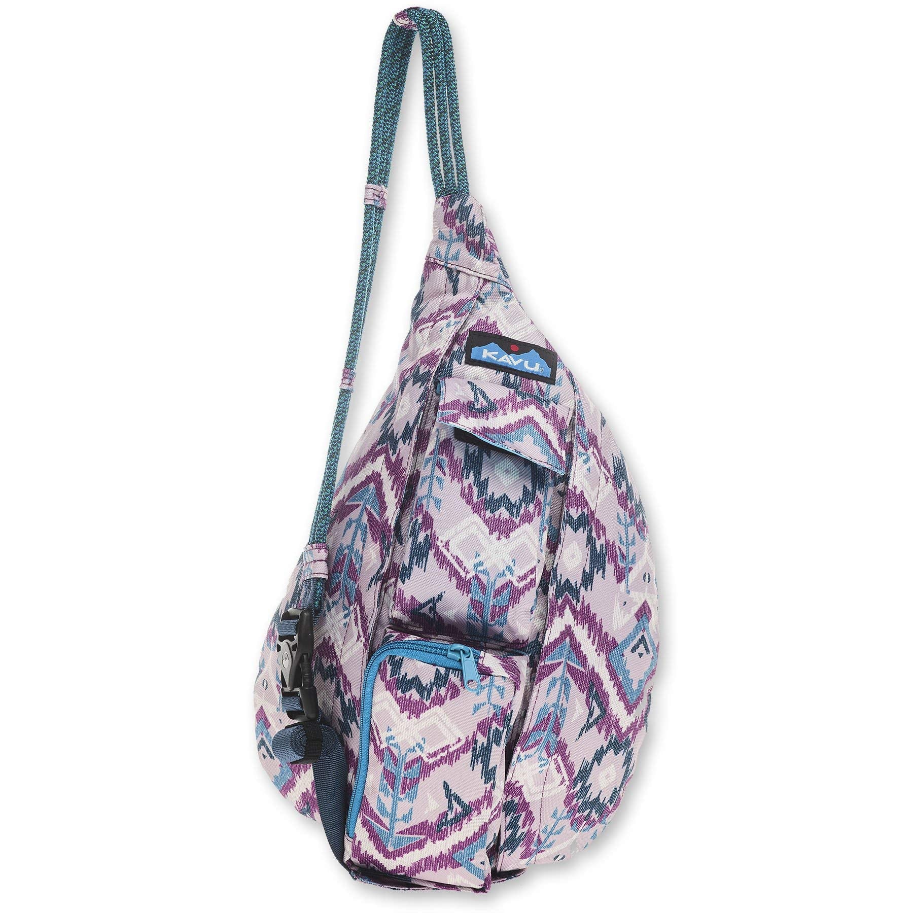 Mini Rope Sling Pack Adjustable Crossbody Bag for Women One Size Purple Ikat