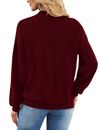 Women's Turtleneck Sweaters - Knit Pullover Long Sleeve Fall Fashion Top