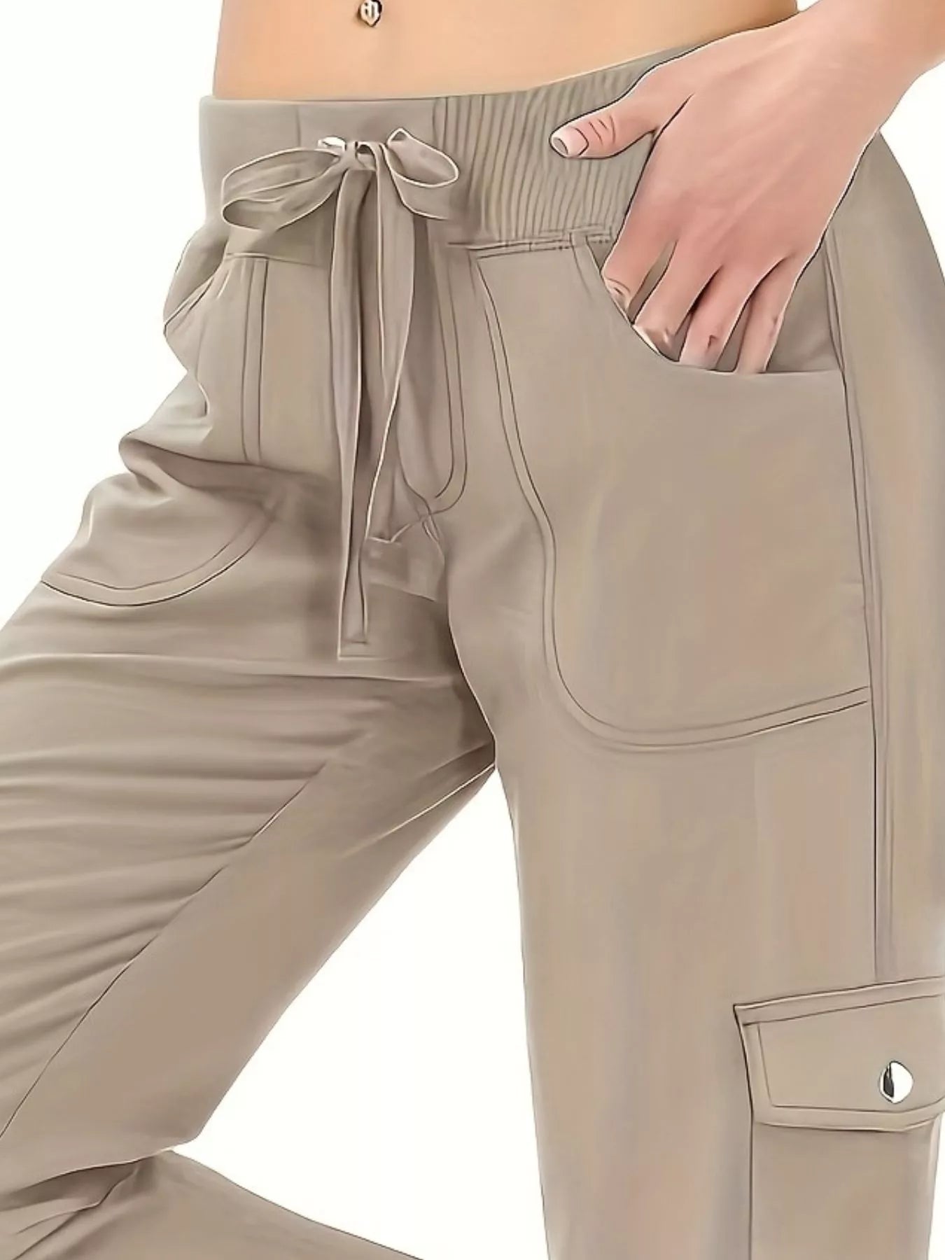 Relaxed Fit Active Pants with Drawstring Waist