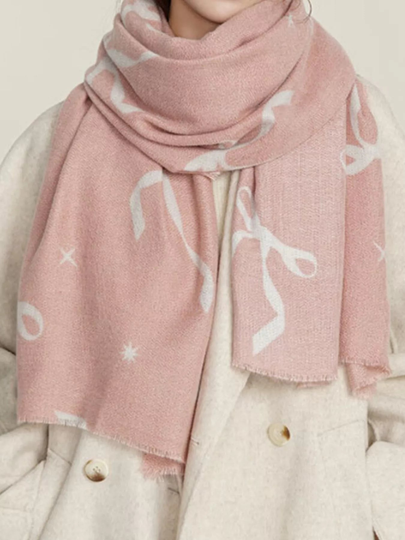 Bow Print Lightweight Scarf
