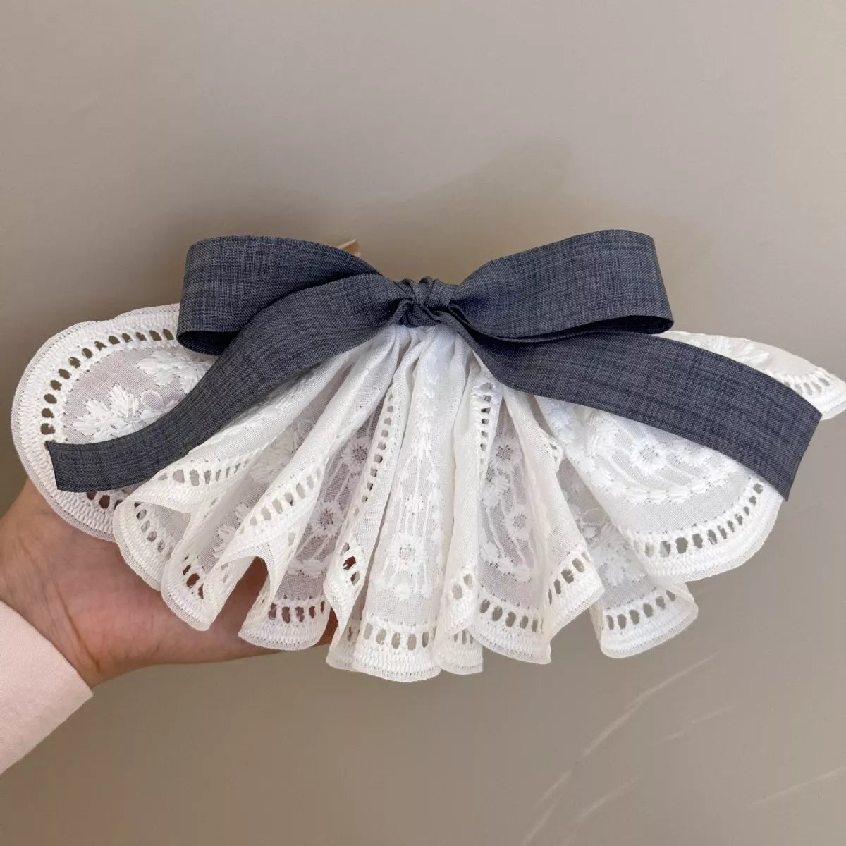 Lace Hair Clip with Ribbon