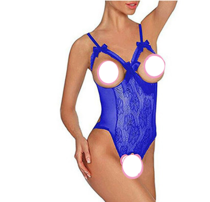 Sexy Lingerie Sexy Low-Cut One-Piece Sexy Suit Underwear Blue