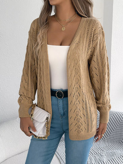 Openwork Open Front Cardigan
