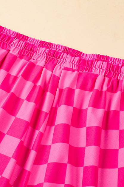 Black and White Checkered Shorts Womens - Drawstring Checkered Shorts with Pockets