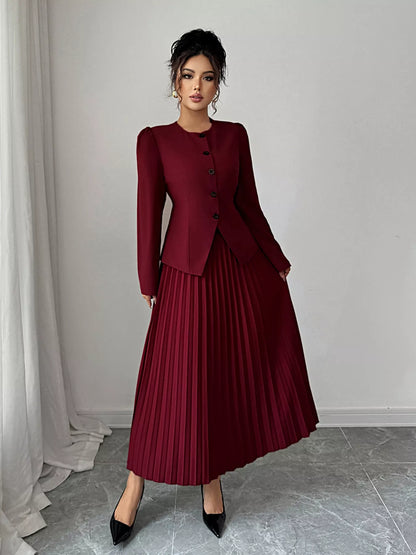 Pleated Midi Skirt