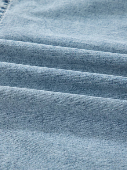 Tiered Flowy Overall Denim Dress