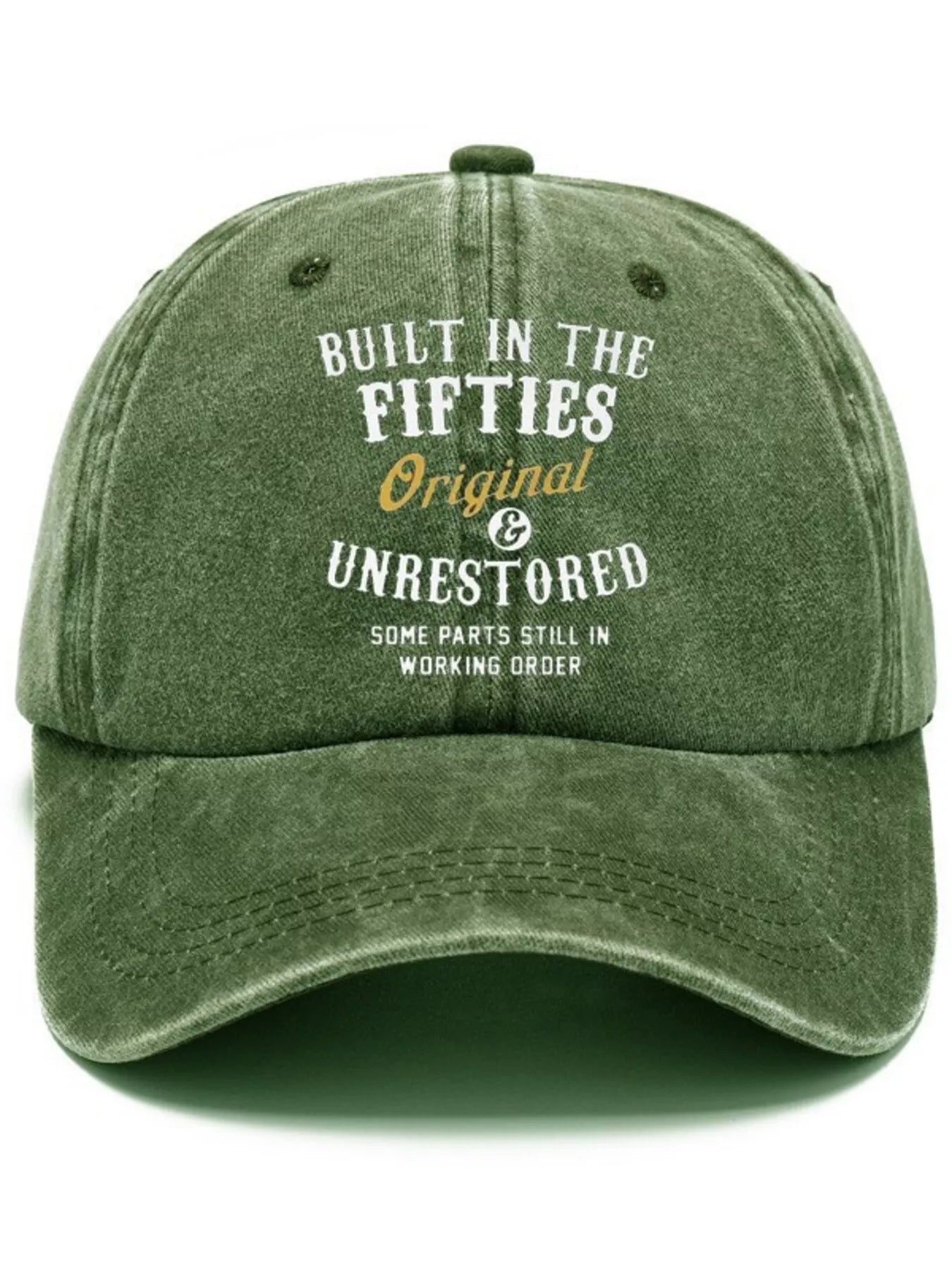 Letter Adjustable Baseball Cap Moss One Size