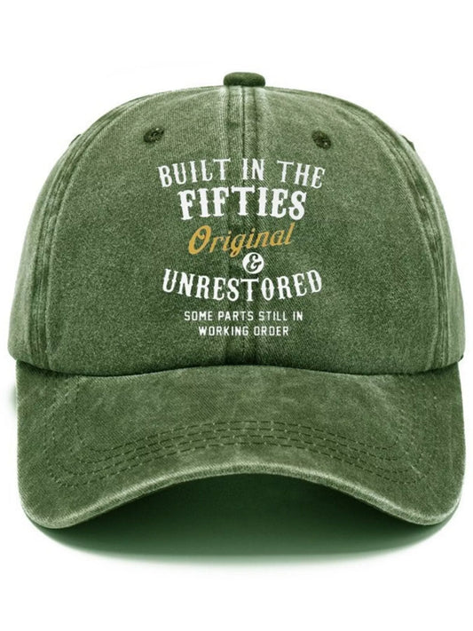 Letter Adjustable Baseball Cap Moss One Size