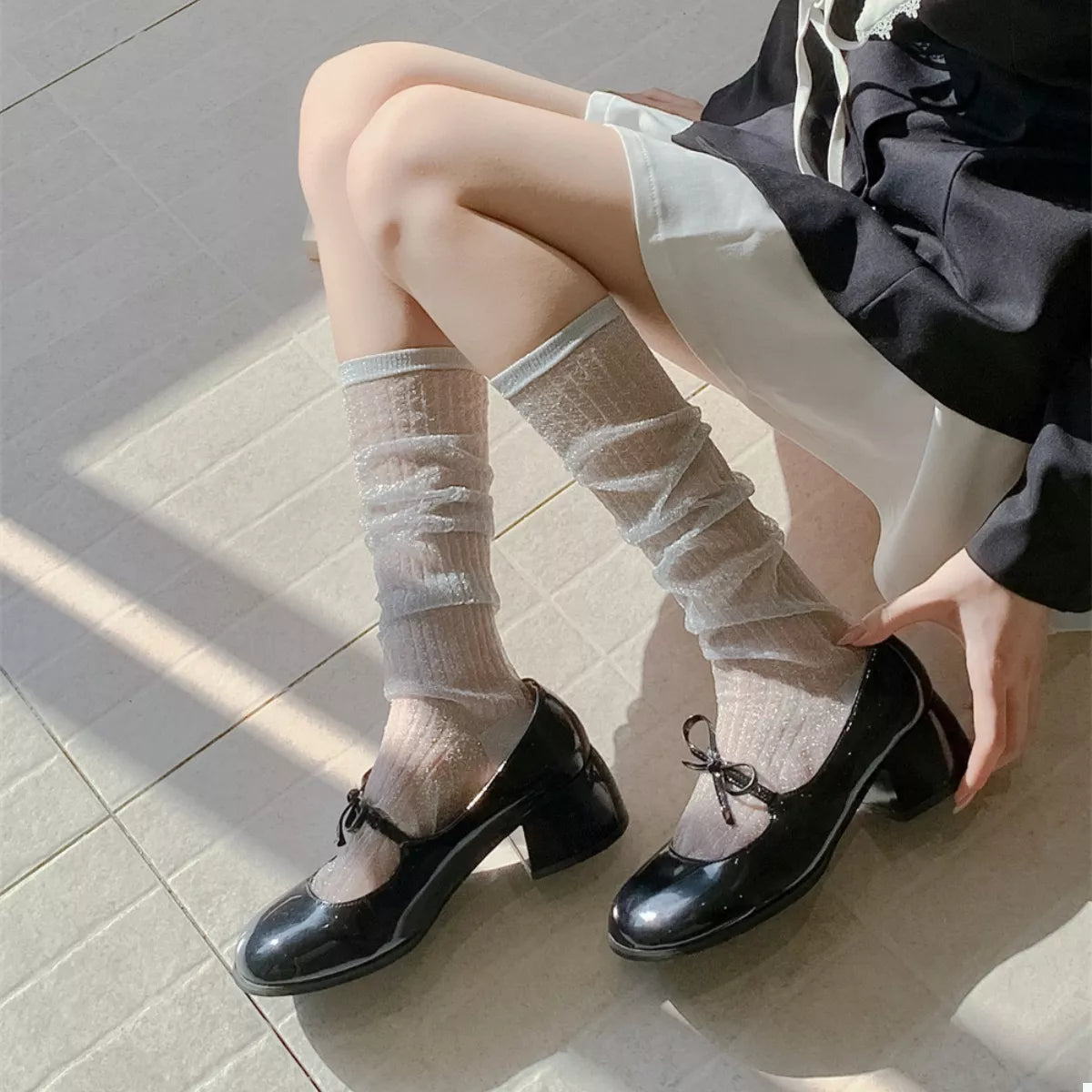 Knee-High Scrunch Socks