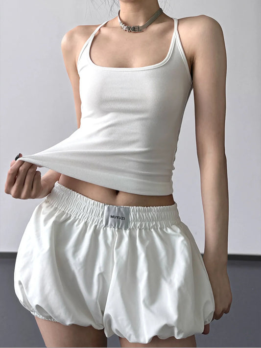 Scoop Neck Cami Top White