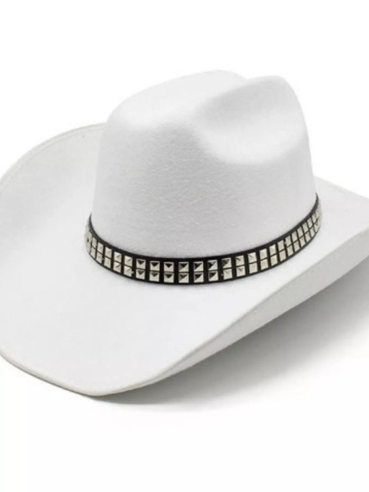 Solid Color Cowboy Hat White One Size