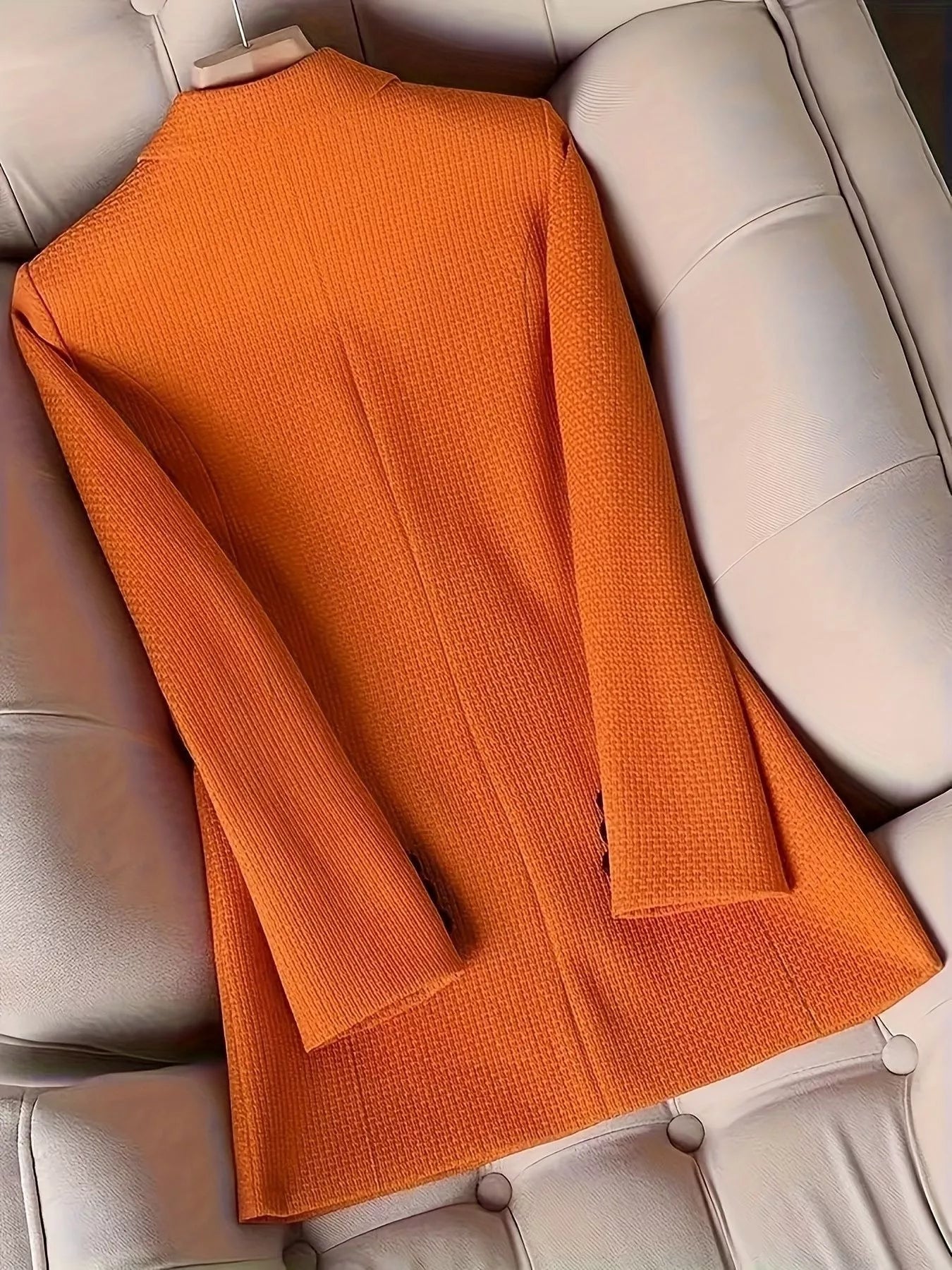 Double-Breasted Textured Blazer