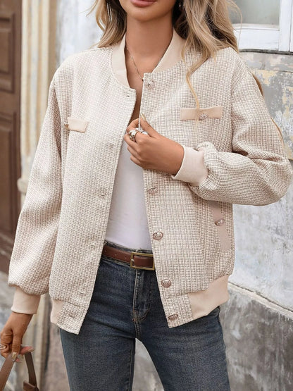 Button Up Long Sleeve Jacket Khaki
