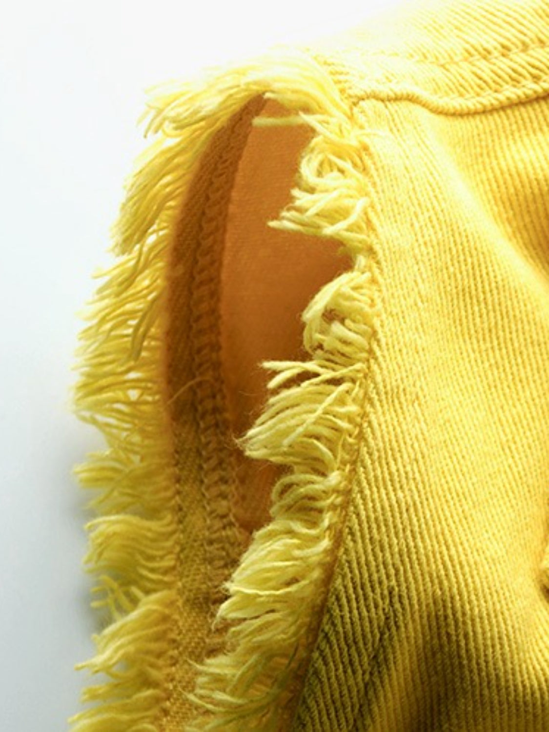 Full Size Button Down Raw Hem Sleeveless Denim Jacket Plus Size