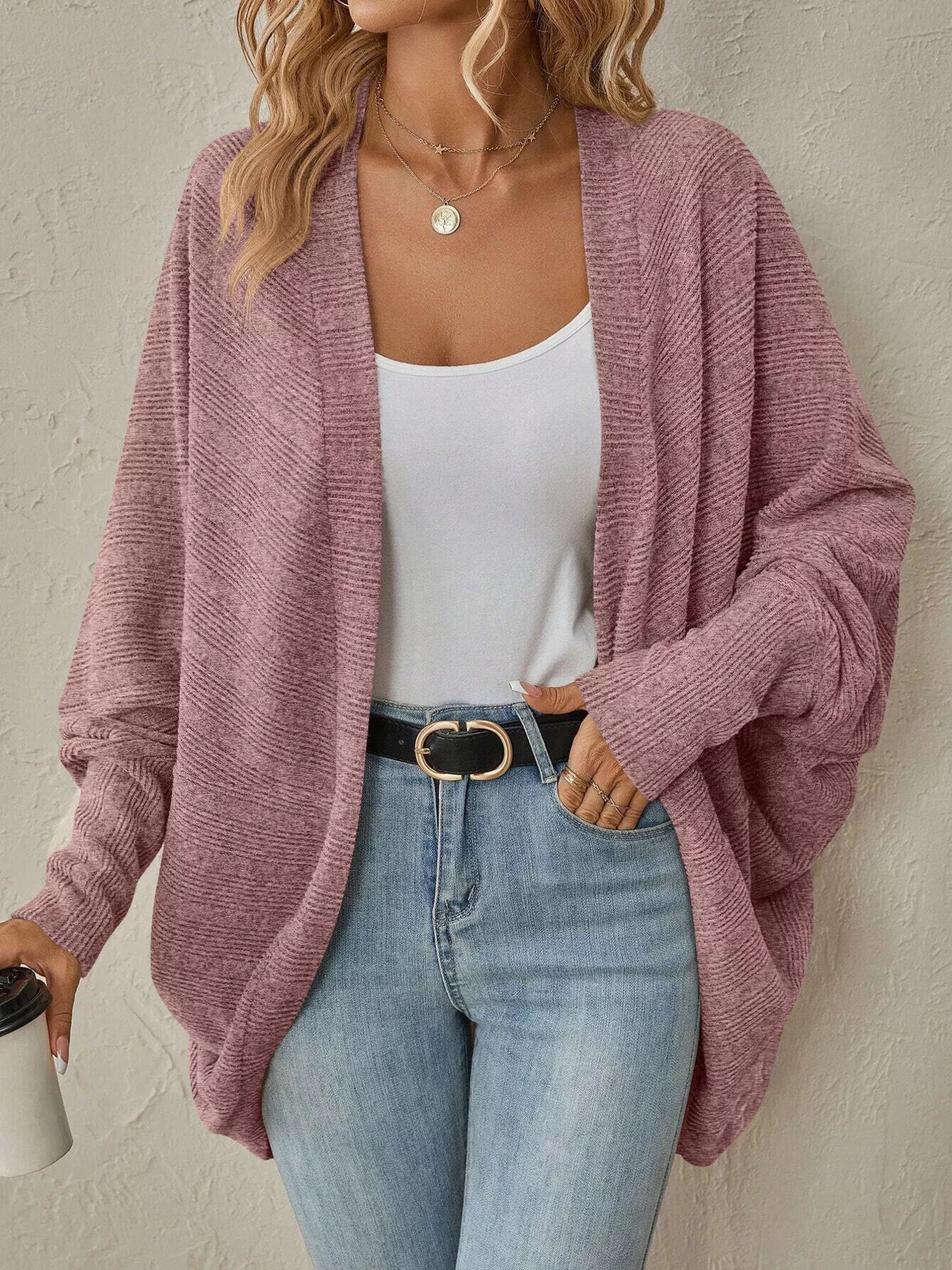 Cozy Oversized Open Front Knit Cardigan