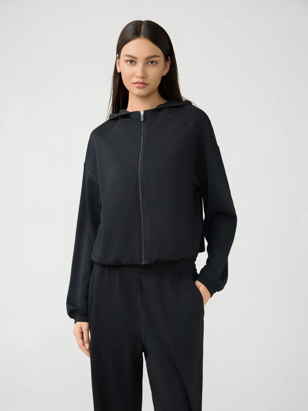 Millennia Zip Up Dropped Shouder Active Hooded