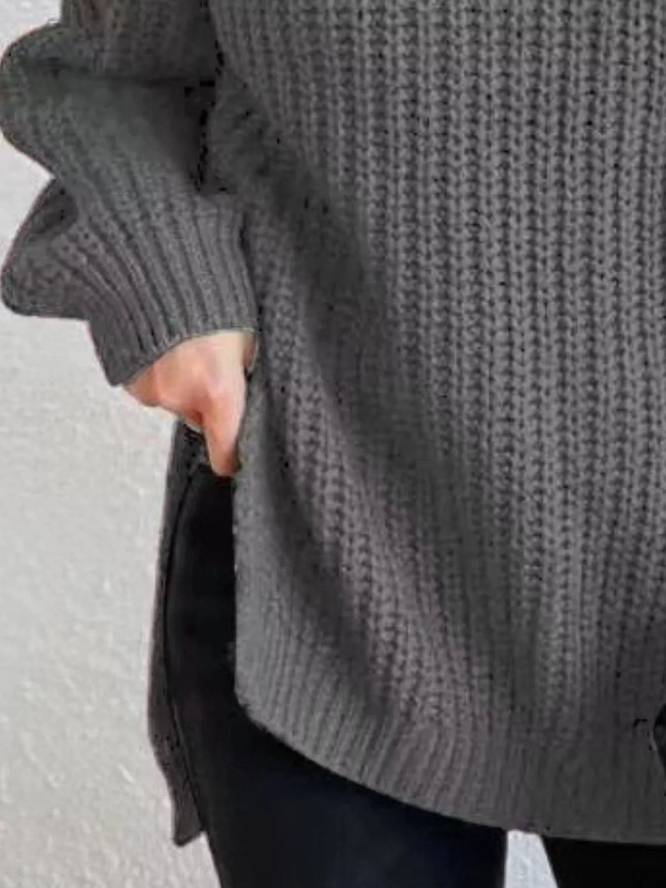 Full Size Turtleneck Long Sleeve Sweater Plus Size
