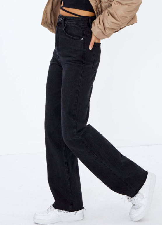 Women High Waist Retro Loose Straight Jeans Women Pants Straight Leg Jeans Black