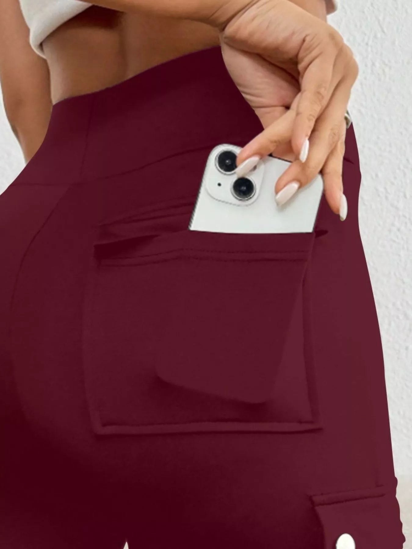 High Waist Pocketed Active Shorts