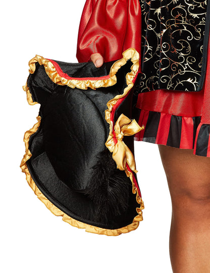 Women's Spanish Pirate Costume - Halter Dress with Corset and Accessories