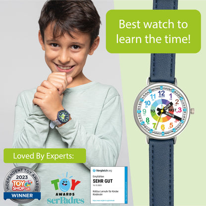 Kids Time Teacher Watch - Educational Analog Watch with Japanese Quartz Movement Ages 5-12