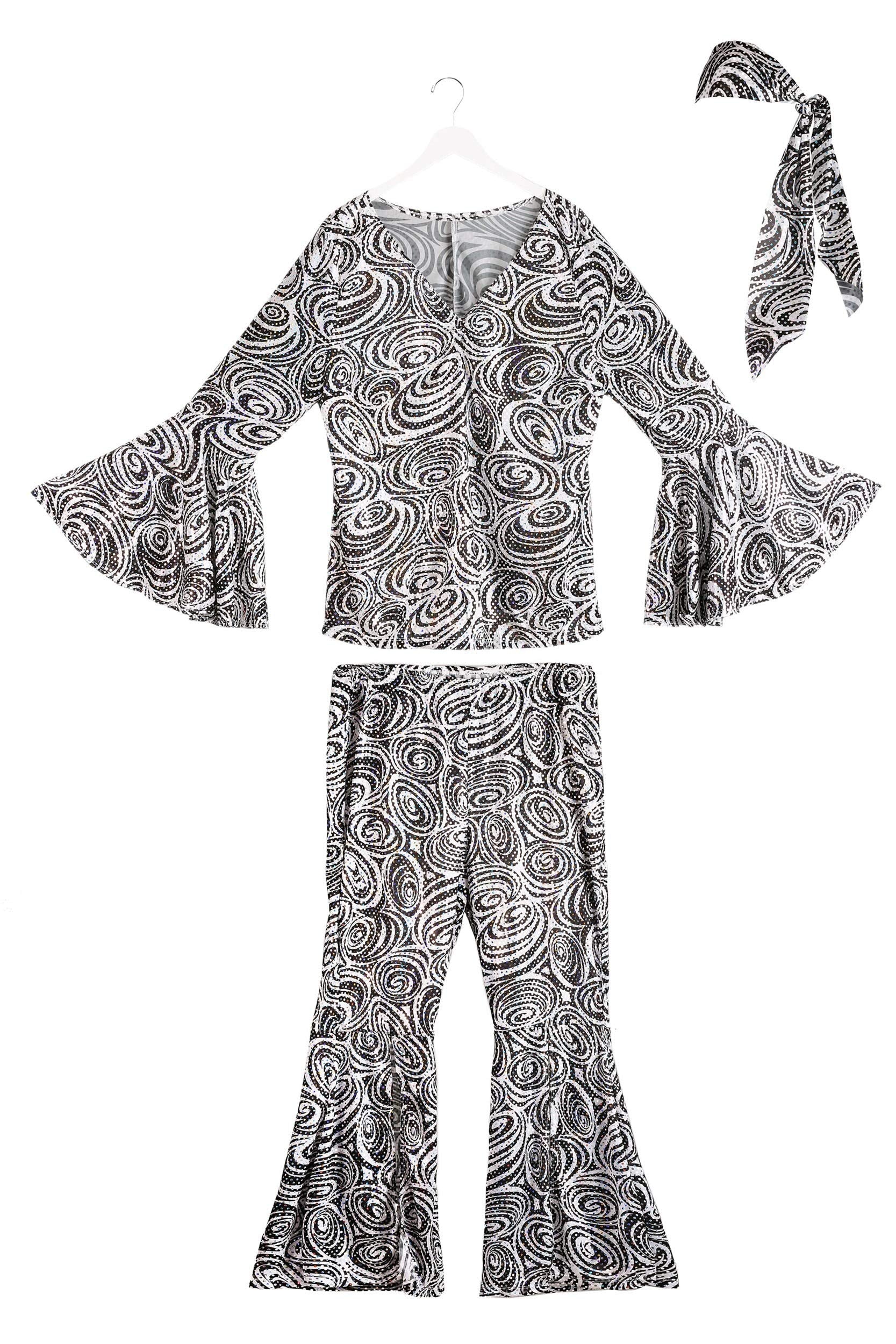 Foxy Lady Disco Costume - Women's 70s Retro Outfit with Bell Bottoms