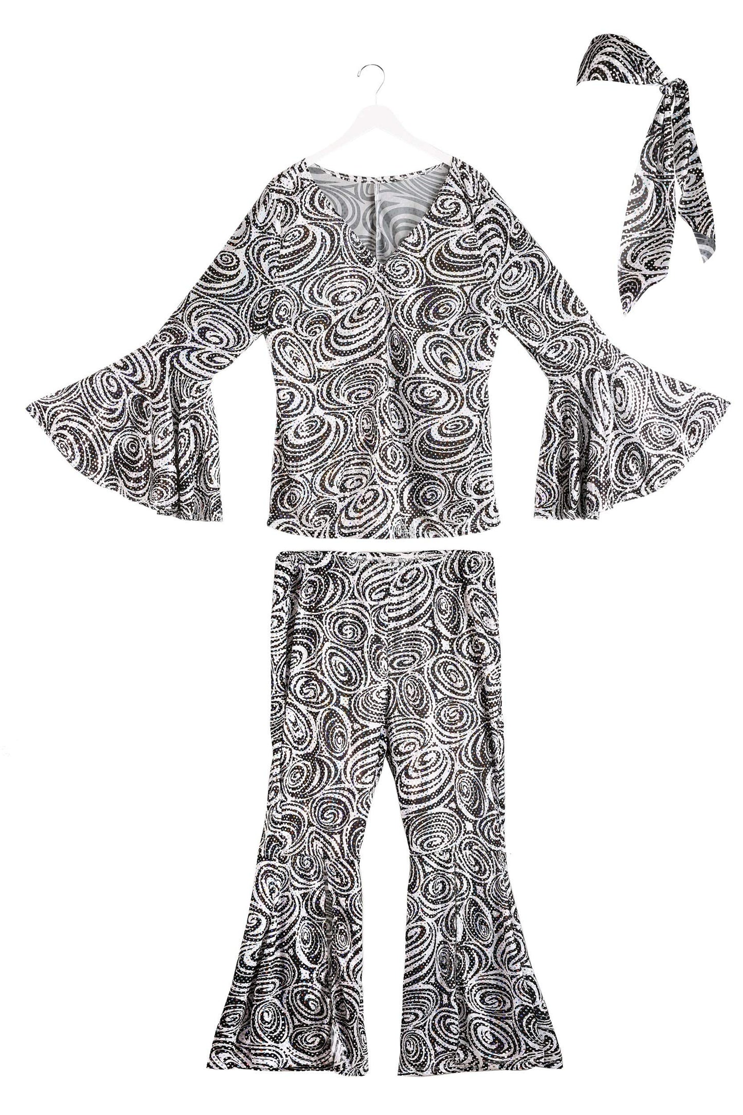 Foxy Lady Disco Costume - Women's 70s Retro Outfit with Bell Bottoms