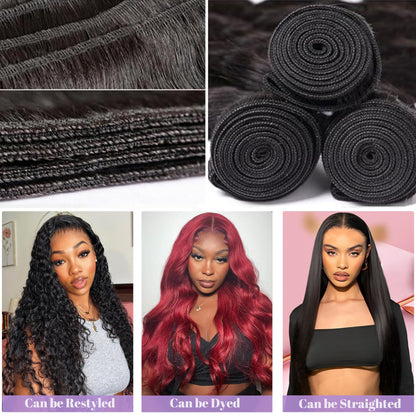 Brazilian Virgin Hair Bundles Deep Wave Human Hair Extensions