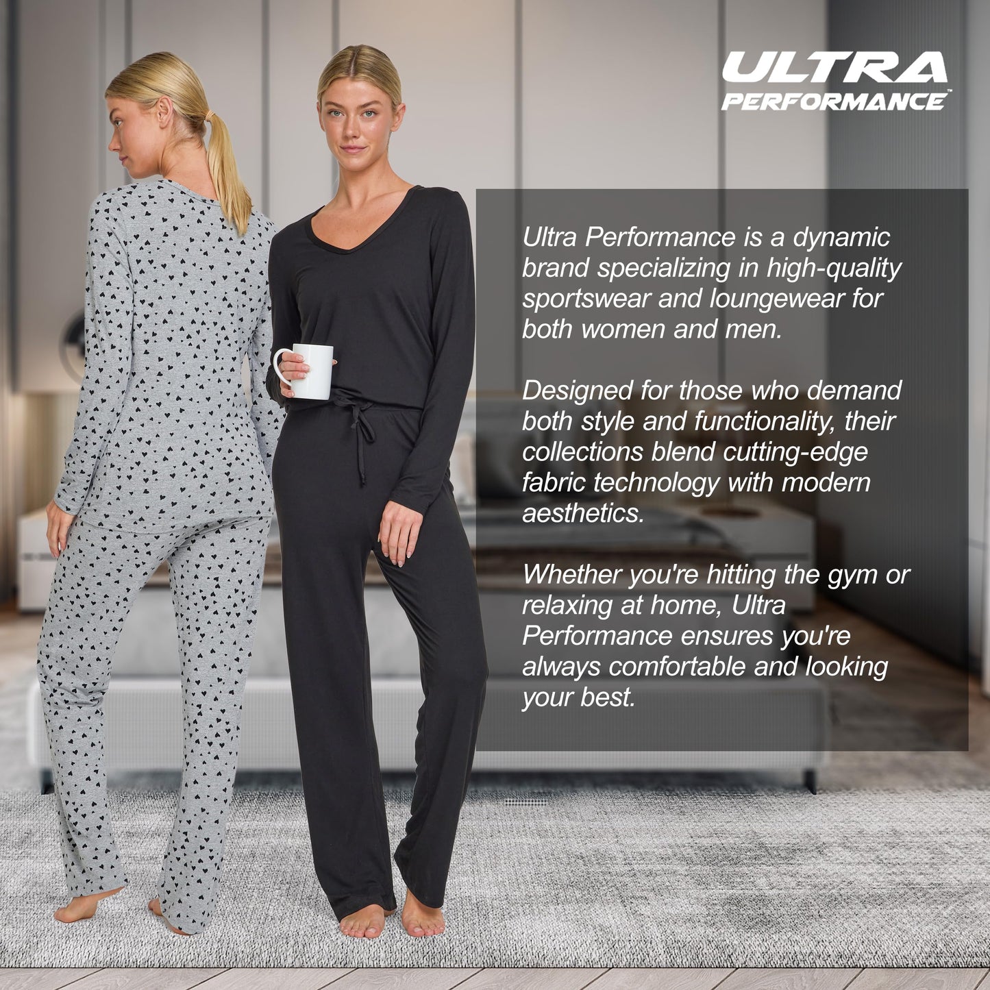 Women's Pajama Sets 2 Pack - Soft Lounge PJ Pants Set for Sleeping & Lounging