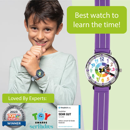 Kids Time Teacher Watch - Educational Analog Watch with Japanese Quartz Movement Ages 5-12