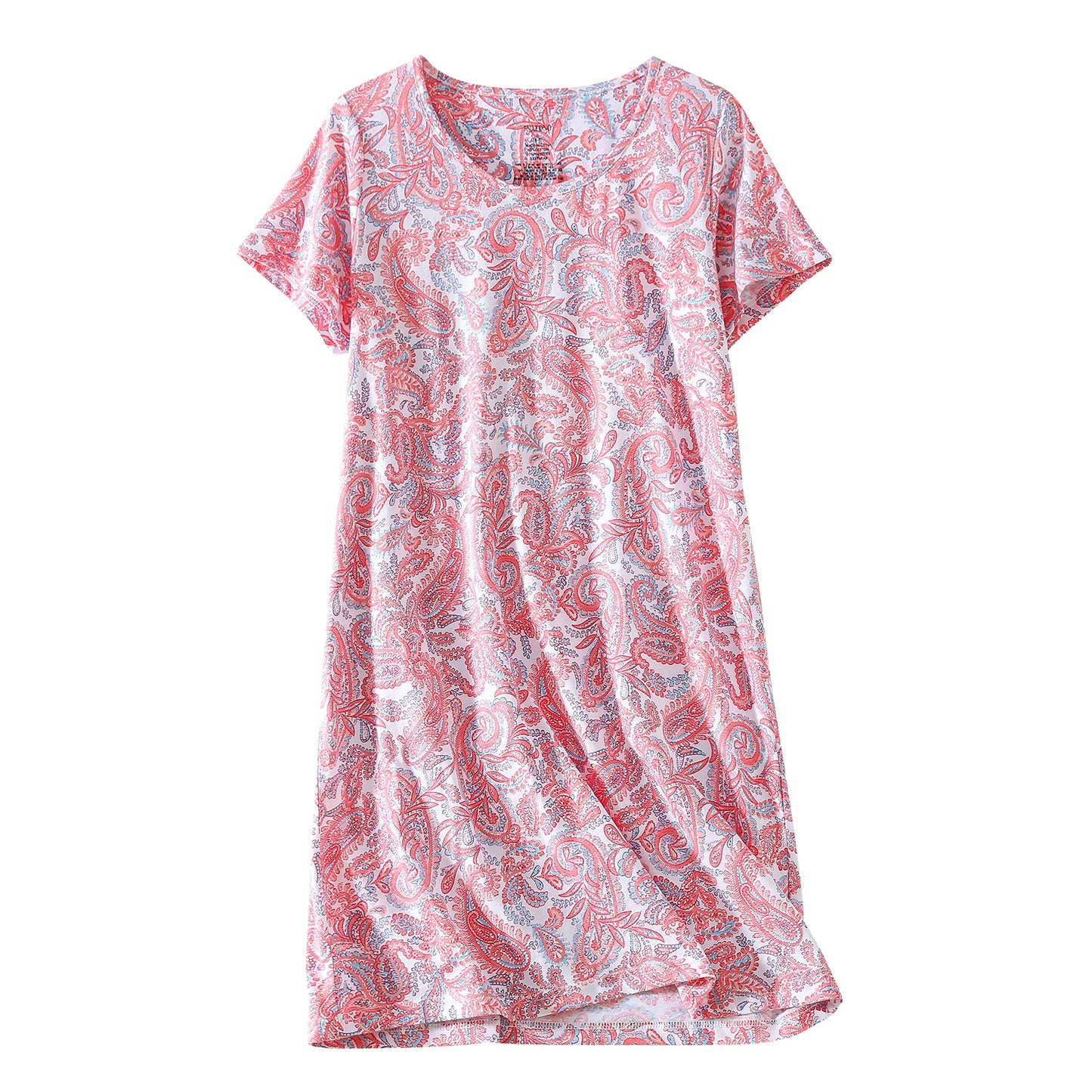 PNAEONG 3 Pack Women's Cotton Nightgown Sleepwear Short Sleeves Shirt Casual Print Sleepdress