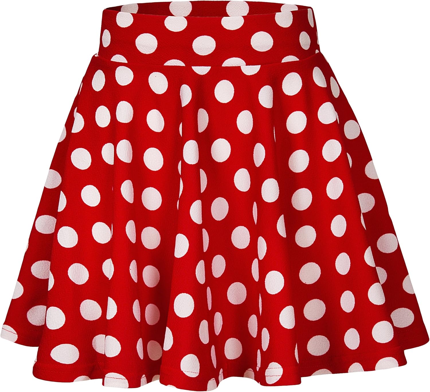 Women Flared Mini Skater Skirt - Stretchy A-Line Circle Skirt