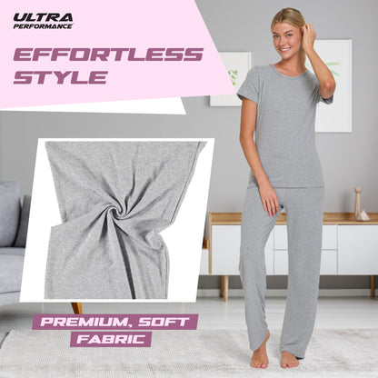 Women's Pajama Sets 2 Pack - Soft Lounge PJ Pants Set for Sleeping & Lounging