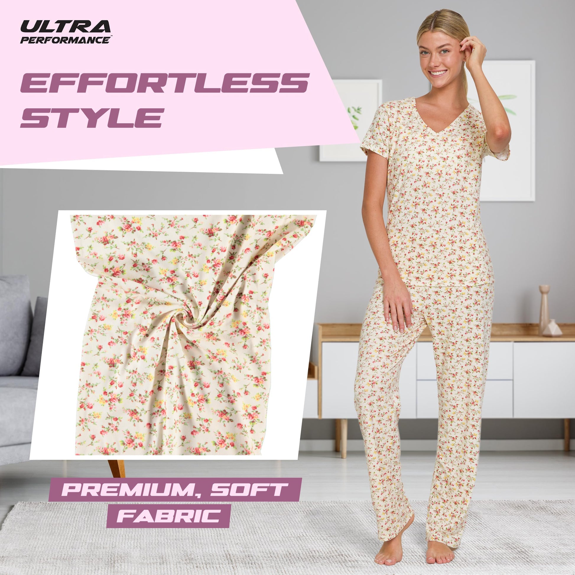 Women's Pajama Sets 2 Pack - Soft Lounge PJ Pants Set for Sleeping & Lounging