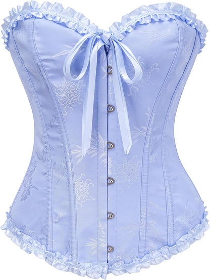 Corset Top for Women - Lace Bustier Shapewear with Push Up Support