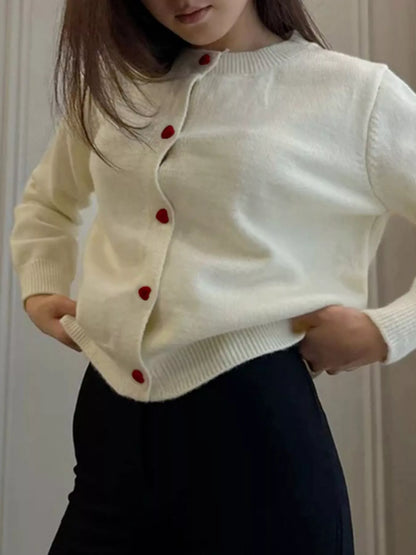 Button-Front Long Sleeve Cardigan
