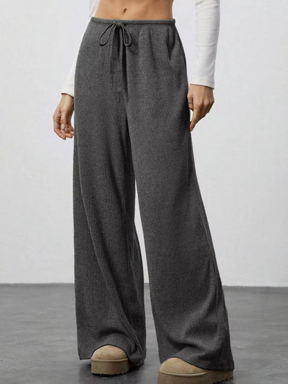 Relaxed Fit Wide Leg Pants Black