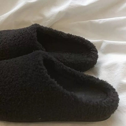 Round Toe Fuzzy Indoor Slippers