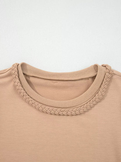 Braided Trim Puff Sleeve Dress