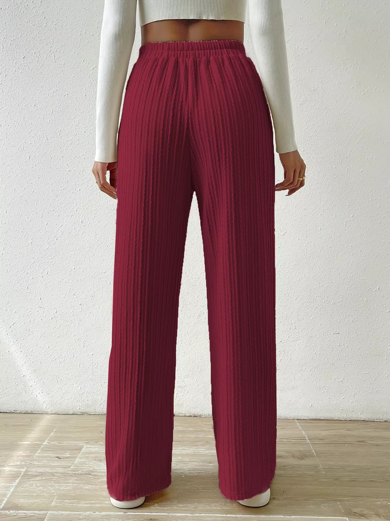 Drawstring Wide Leg Pants