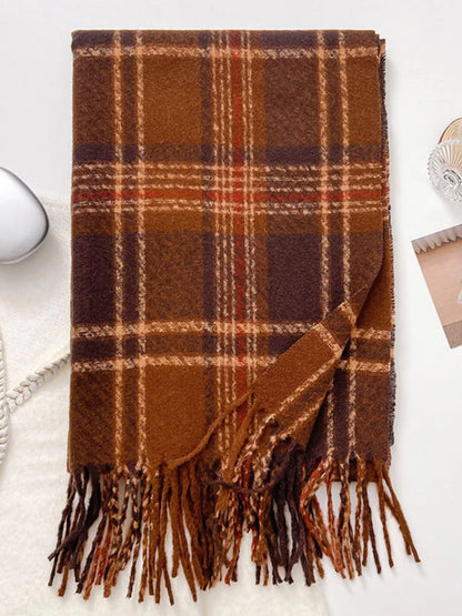 Warm Plaid Winter Scarf