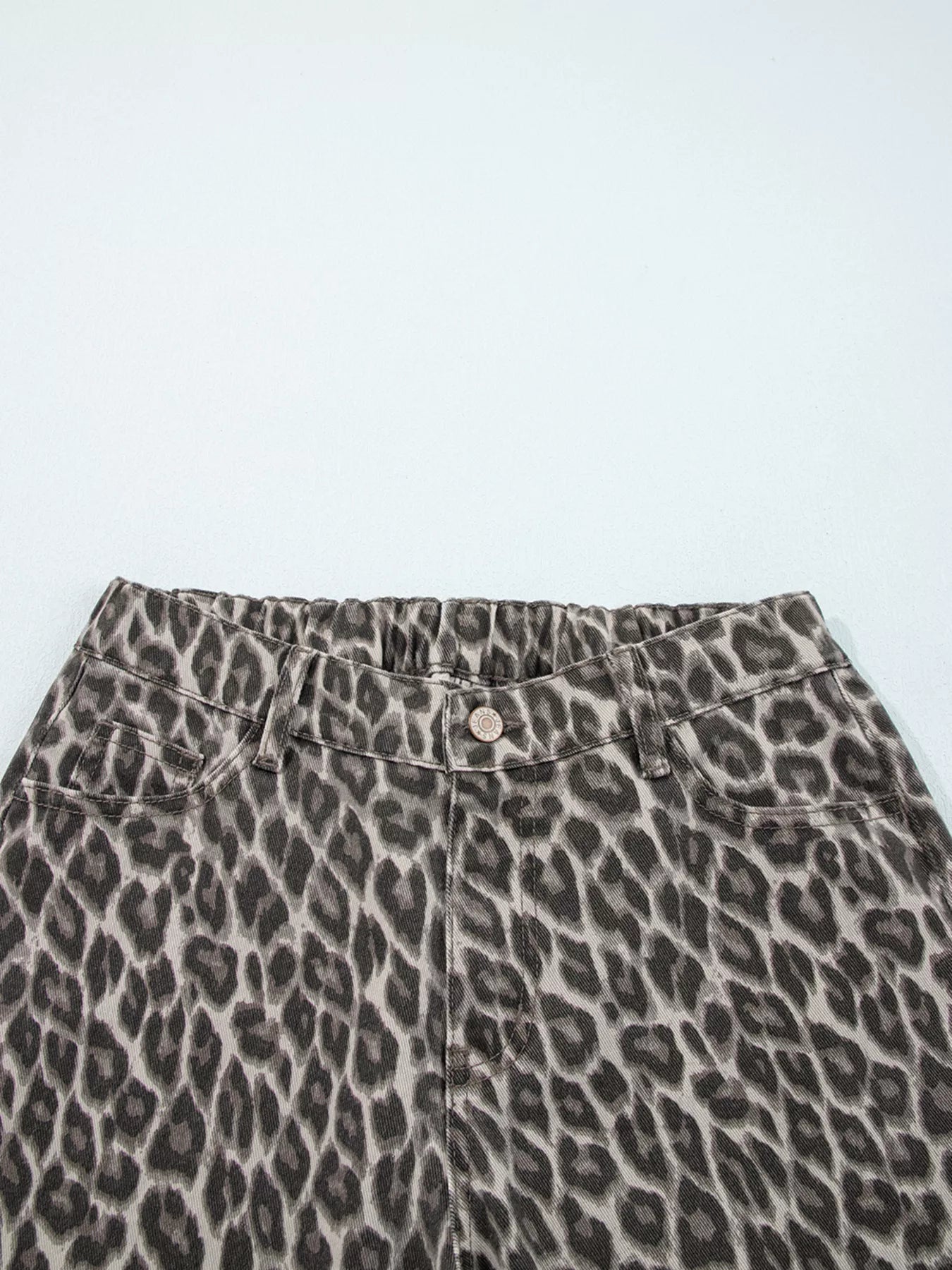Leopard Straight Loose Leg Jeans
