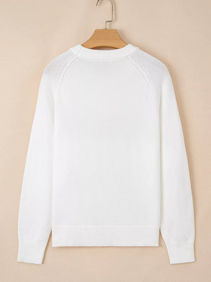 MERRY Letter Pattern Christmas Raglan Sleeve Sweater