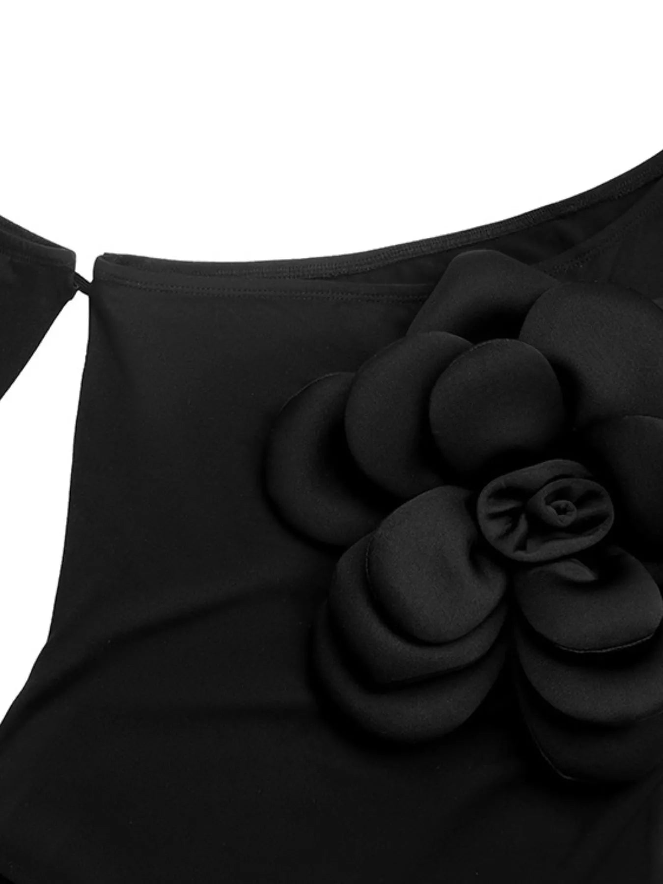 Flower Long Sleeve Single Shoulder Bodysuit