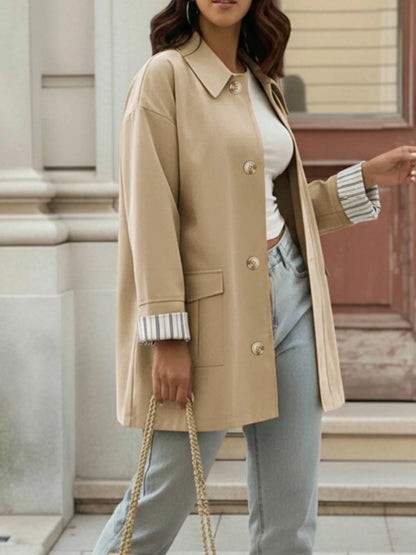 Button-Down Dropped Shoulder Outerwear