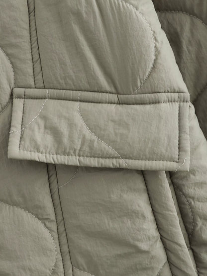 Quilted Button-Down Lightweight Jacket