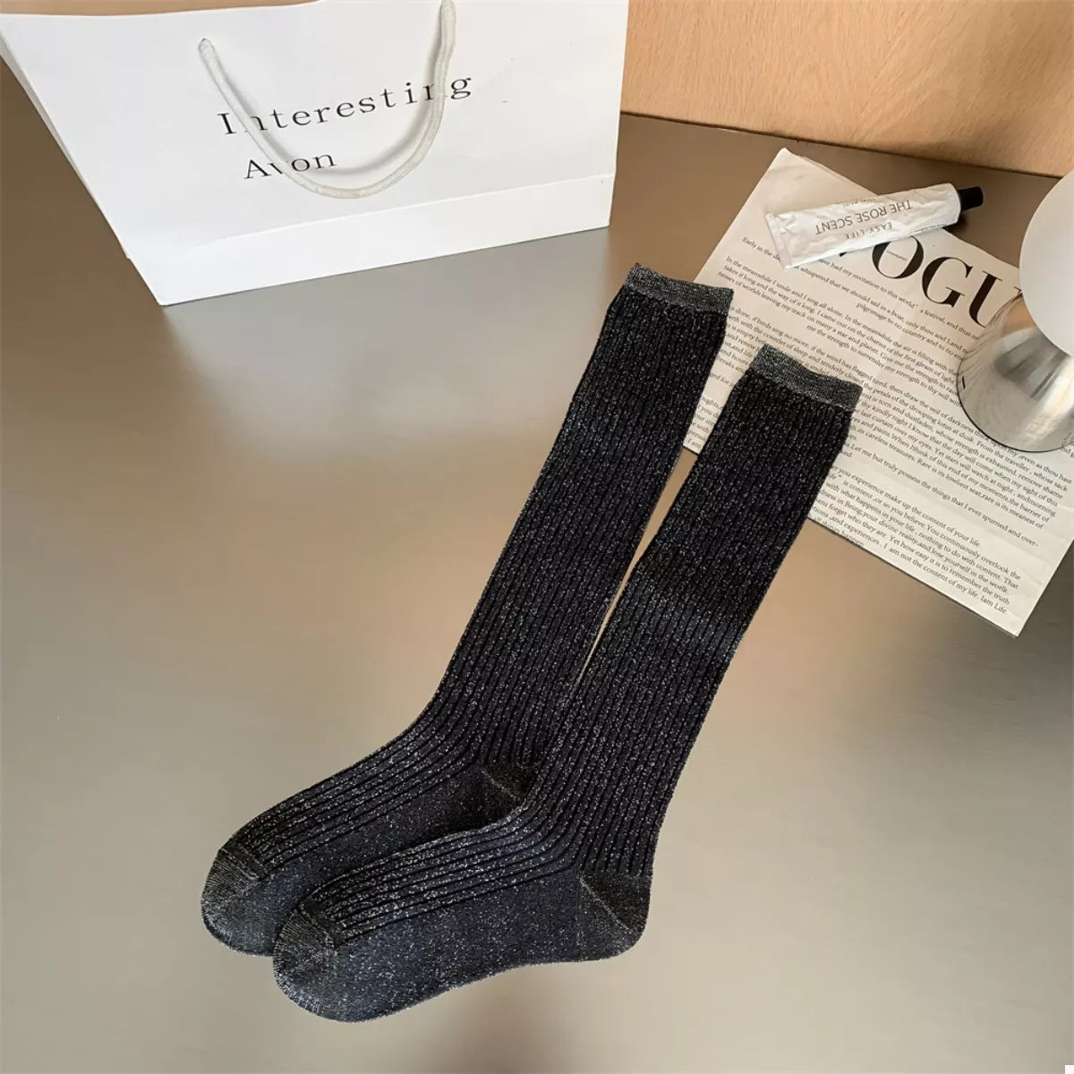 Knee-High Scrunch Socks