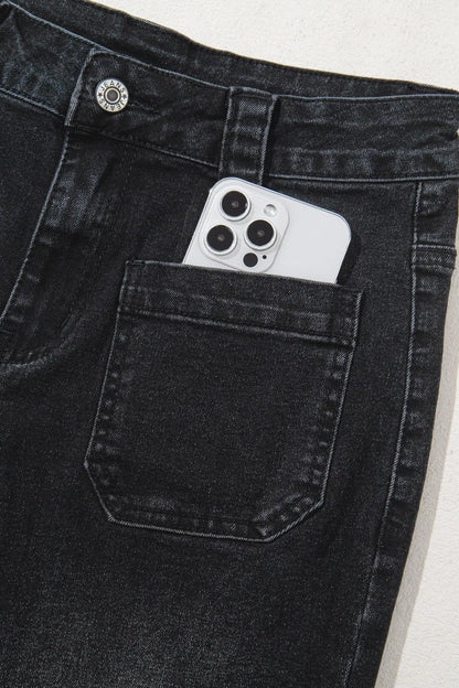 Wide Leg Pocketed High Waist Jeans