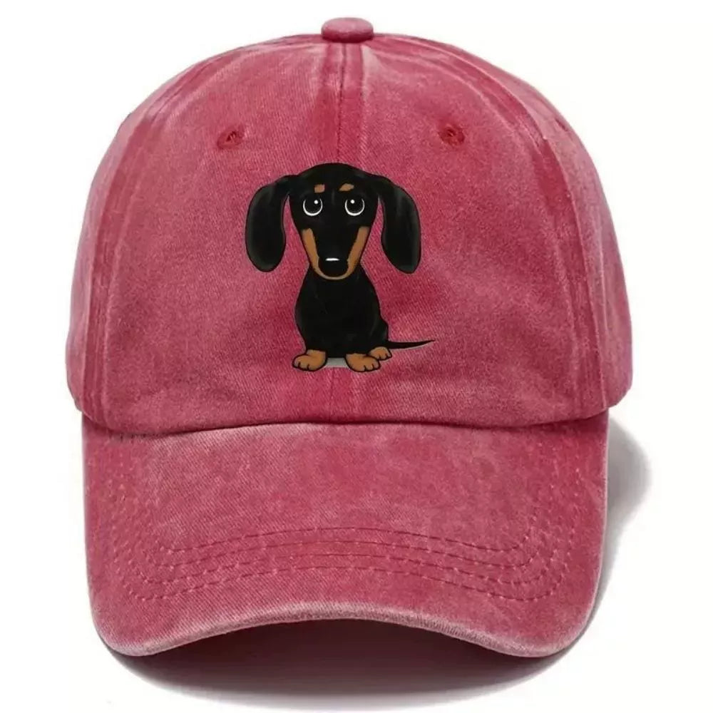 Dog Washed Baseball Cap Burgundy One Size