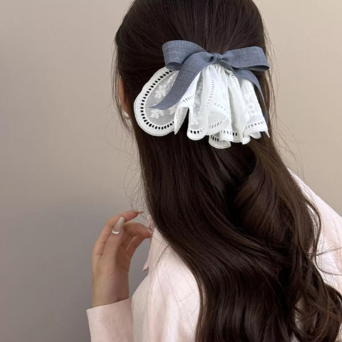 Lace Hair Clip with Ribbon